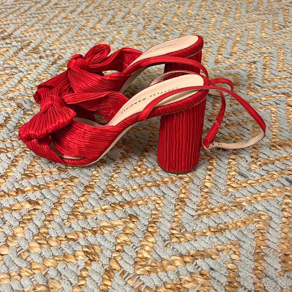 Red Loeffler Randall Camellia Knot Sandals - Size 7